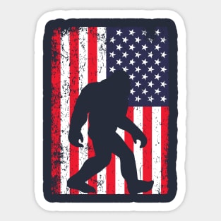 Bigfoot American Flag Sticker